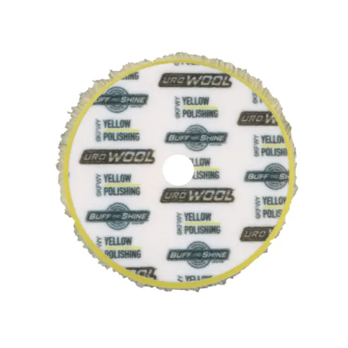 BUFF AND SHINE Yellow Knitted Wool Dark Yellow Foam Interface (Edge Bevel) Polishing Pad