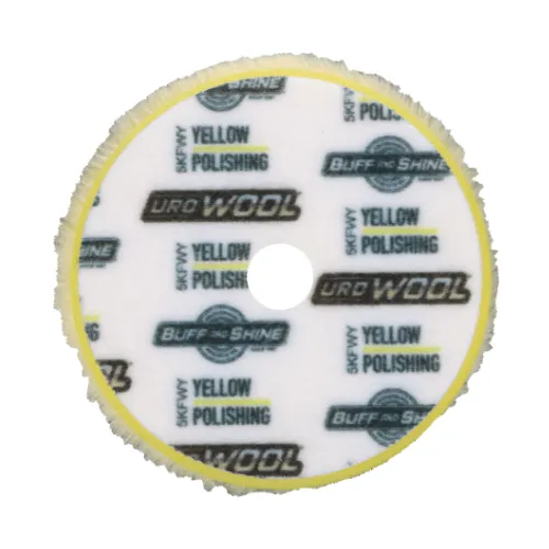 BUFF AND SHINE Yellow Knitted Wool Dark Yellow Foam Interface (Edge Bevel) Polishing Pad