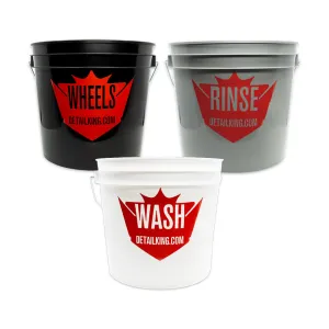 Detail King 3.5gal "Wash, Wheels, Rinse" Buckets
