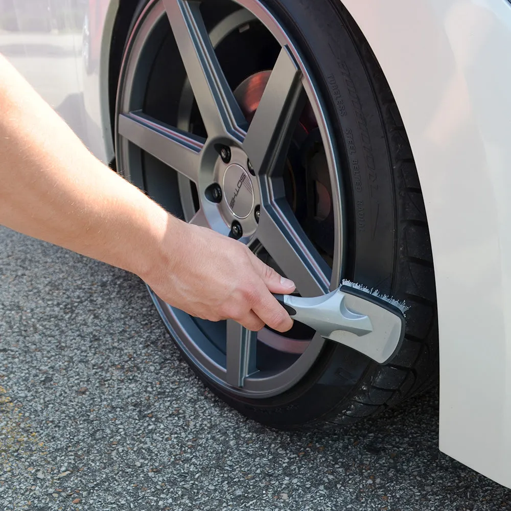 Professional Soft Grip White Nylon Tire, Carpet and Floor Mat Scrub Brush