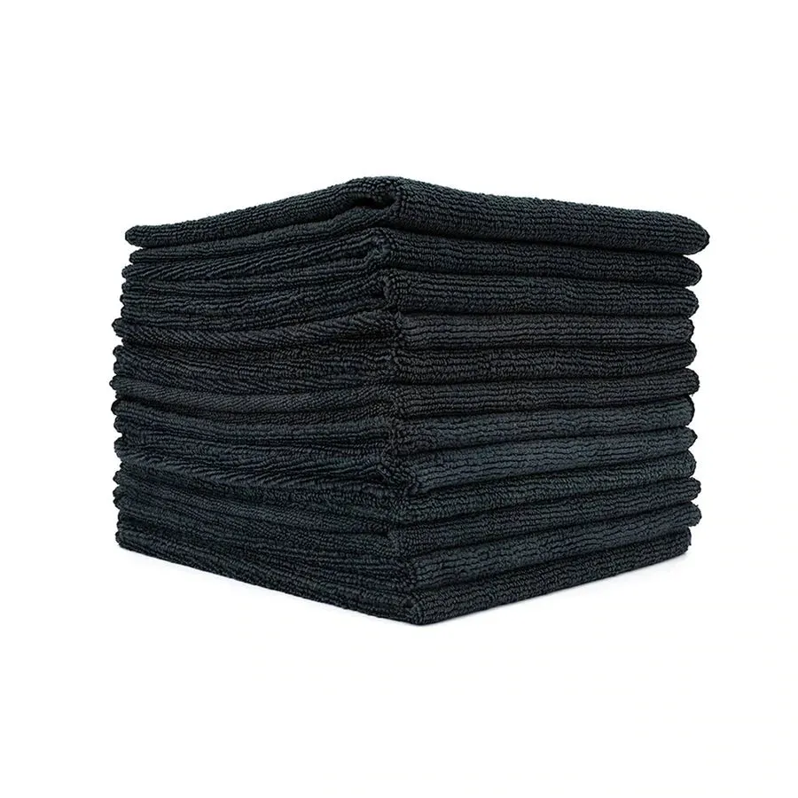 The Rag Company All-Purpose Terry Black 16" x 16" 12 pack