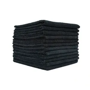 The Rag Company All-Purpose Terry Black 16" x 16" 12 pack