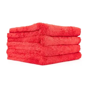 The Rag Company Eagle Edgeless Red 500 GSM Microfiber Towel 16" x 16" 4 Pack