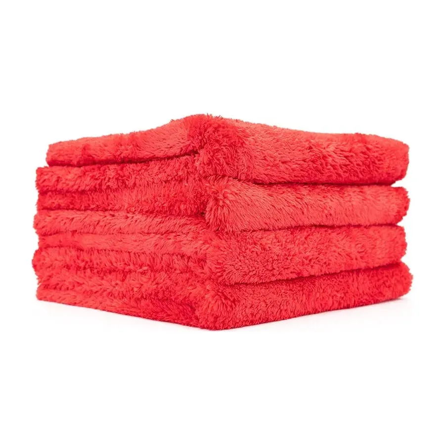 The Rag Company Eagle Edgeless Red 500 GSM Microfiber Towel 16" x 16" 4 Pack