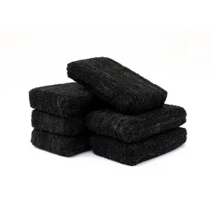 The Rag Company Terry Detailing Applicator Sponge Black 3" x 5" 6pk