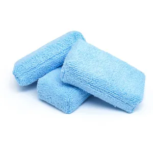 The Rag Company Terry Detailing Applicator Sponge Blue 2" x 4" 25 pack