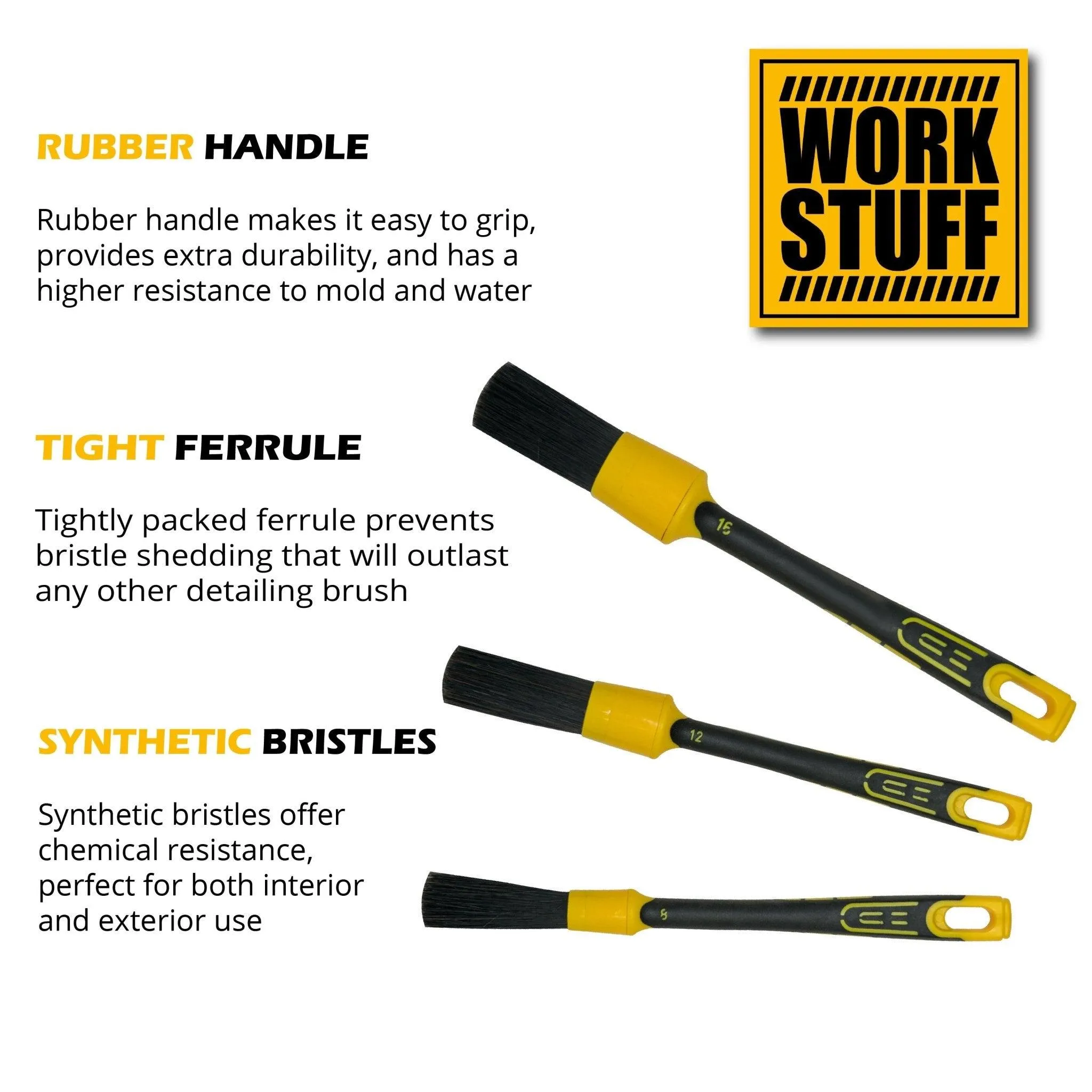WORK STUFF Detailing Brush - Rubber Black